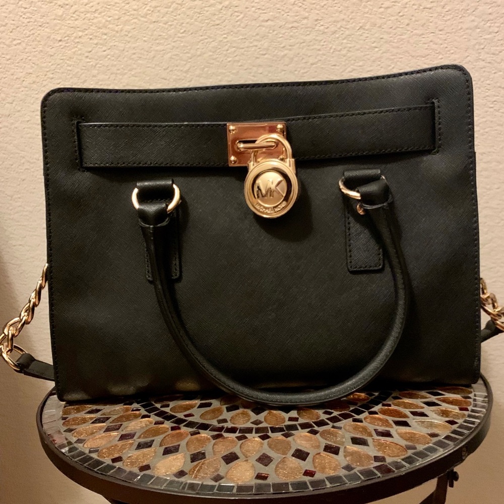 Michael Kors black leather bag